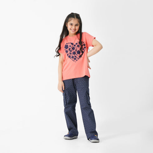 Blue Heart Pink Graphic Tee